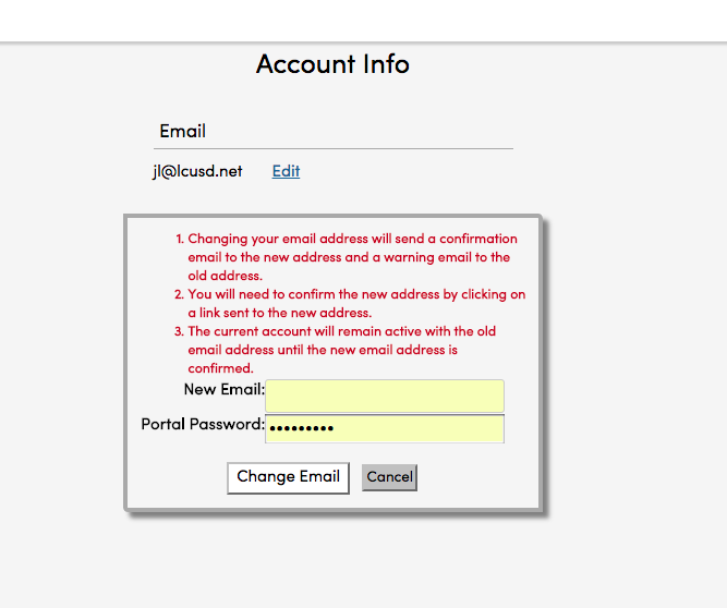 Your email. Confirm email address. Link to confirm email. Send mail to address.